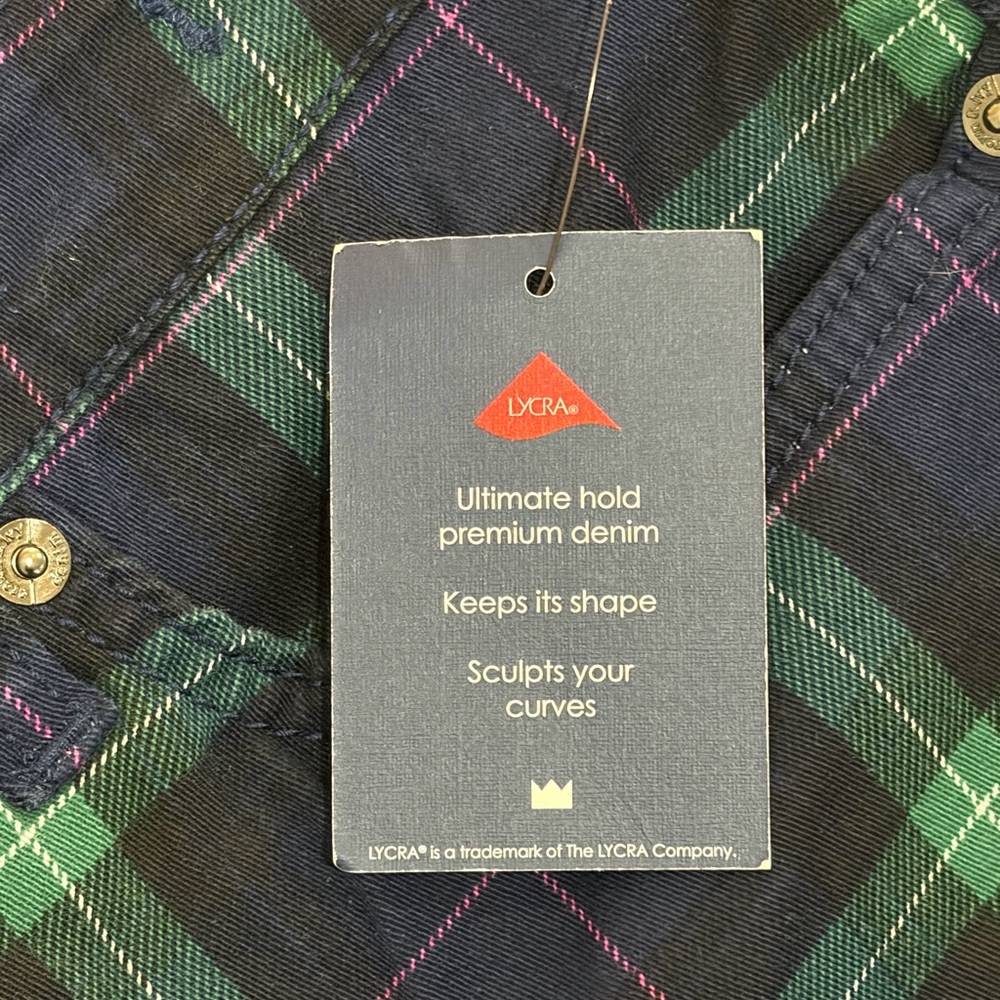 NWT High-Rise Skinny Plaid Pants - Picture 4 of 6